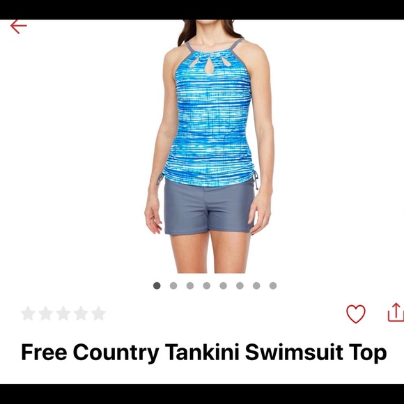 NEW FREE COUNTRY Tankini Swimsuit Top Small Blue - Picture 2 of 16